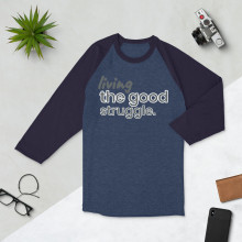 living the good struggle - deydreaming mindful outerwear - navy blue, 3/4 sleeve shirt